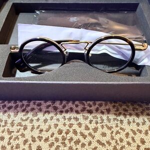 Yoki Black and Gold Round Glasses